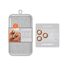 iPhone 17 Pro CaseWorld Alloy Sapphire One-Piece Anti Reflective Safir Kamera Lens Koruyucu Turuncu