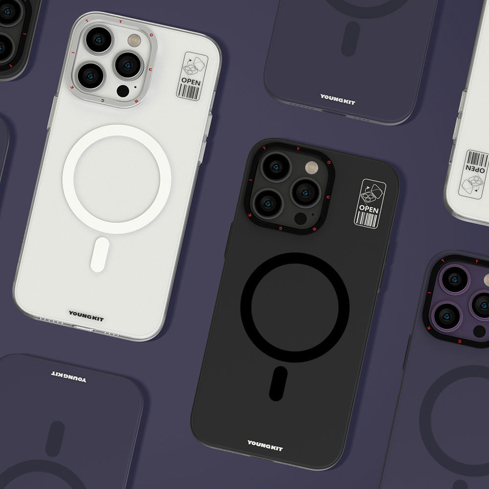 Apple iPhone 13 Kılıf M-safe Şarj Özellikli Standlı YoungKit Hermit Bracket Serisi Kapak