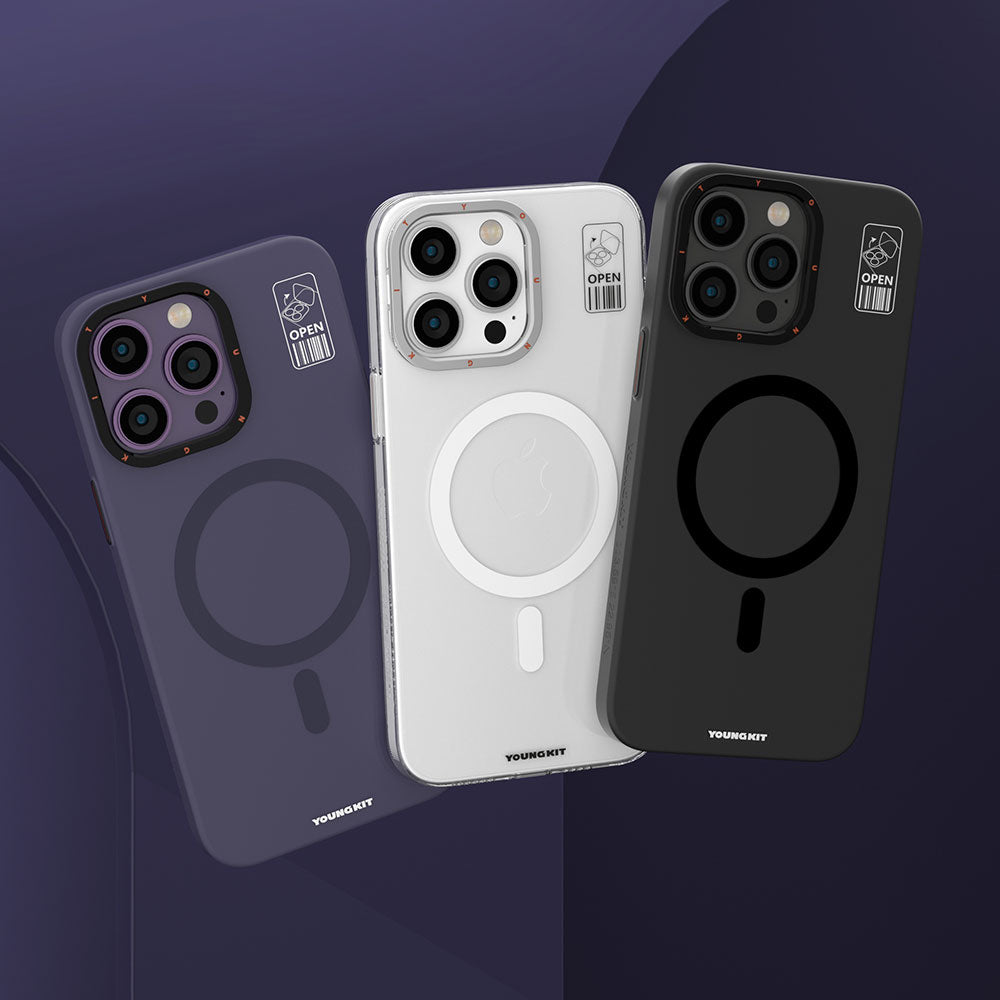Apple iPhone 13 Kılıf M-safe Şarj Özellikli Standlı YoungKit Hermit Bracket Serisi Kapak