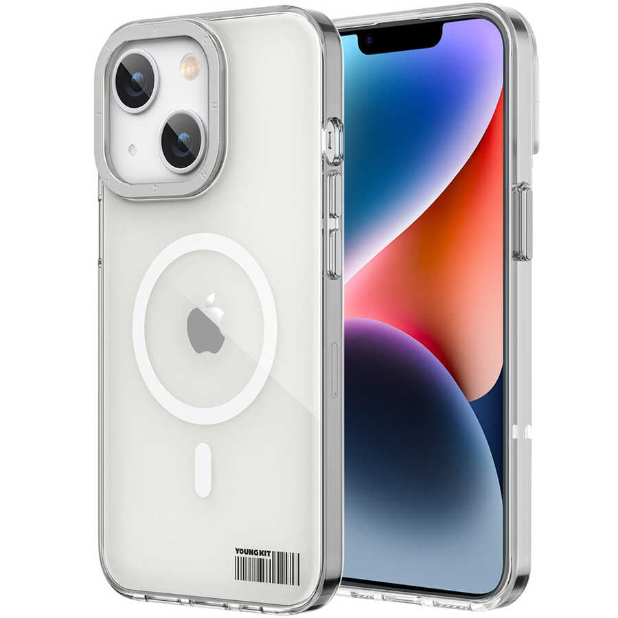 Apple iPhone 13 Kılıf M-safe Şarj Özellikli Youngkit Coloured Glaze Serisi Kapak