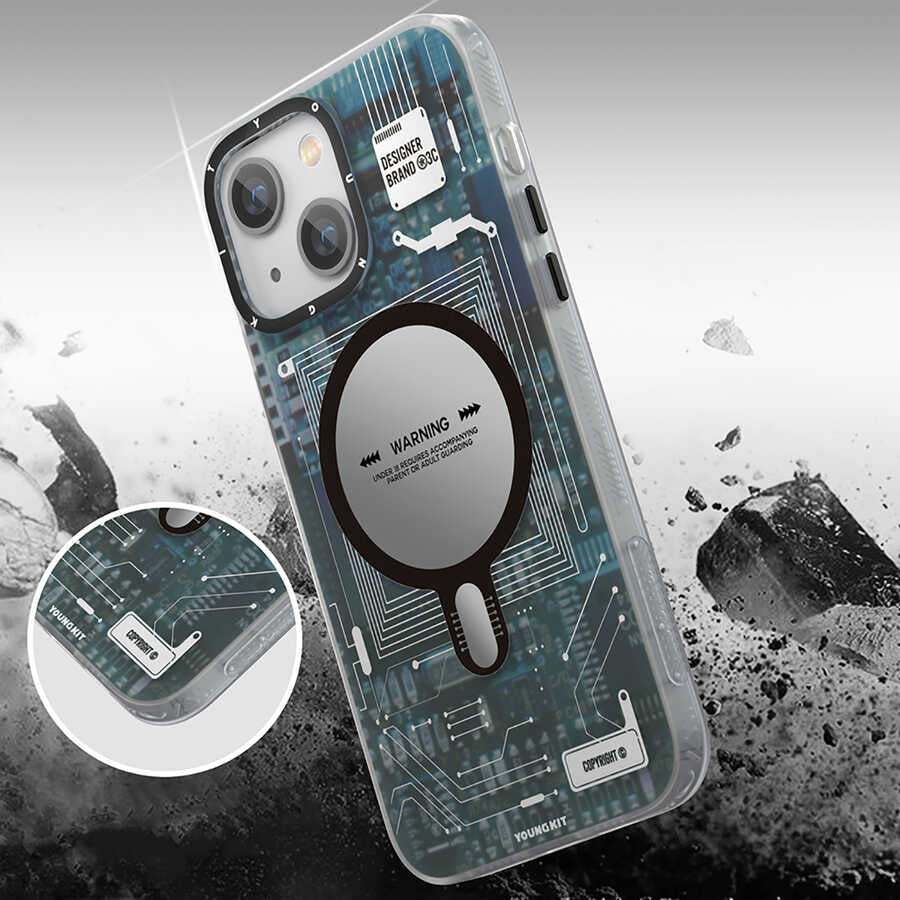 Apple iPhone 13 Kılıf M-safe Şarj Özellikli YoungKit Technology Serisi Kapak