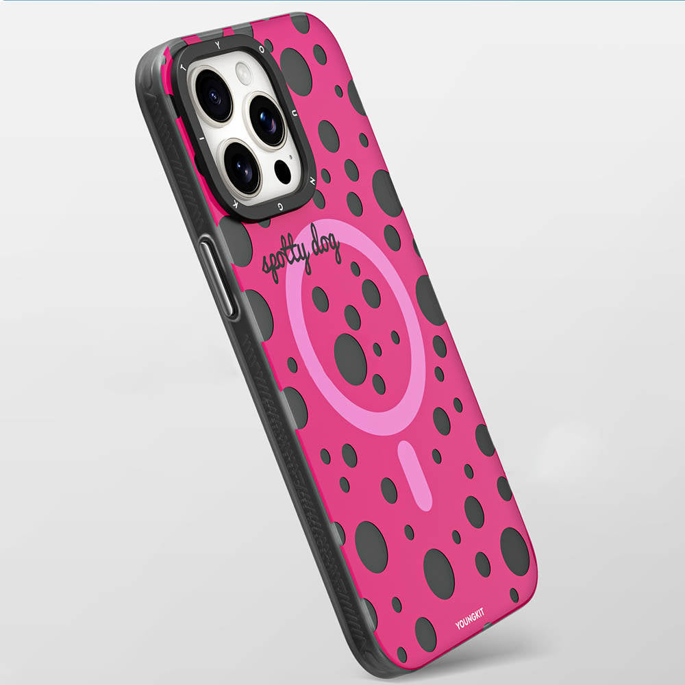Apple iPhone 13 Pro Kılıf M-safe Şarj Özellikli Polka Dot Desenli Youngkit Spots Serisi Kapak