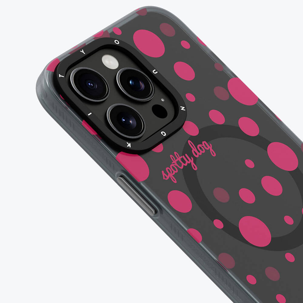 Apple iPhone 13 Pro Kılıf M-safe Şarj Özellikli Polka Dot Desenli Youngkit Spots Serisi Kapak