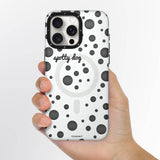 Apple iPhone 13 Pro Kılıf M-safe Şarj Özellikli Polka Dot Desenli Youngkit Spots Serisi Kapak