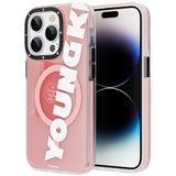 Apple iPhone 13 Pro Kılıf M-safe Şarj Özellikli Youngkit Binfen Serisi Yazı Temalı Kapak
