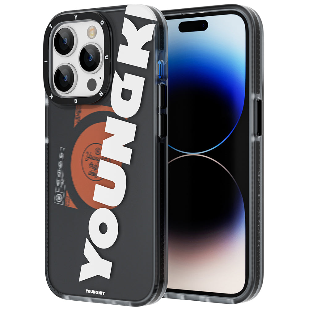Apple iPhone 13 Pro Kılıf M-safe Şarj Özellikli Youngkit Binfen Serisi Yazı Temalı Kapak