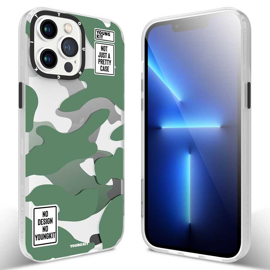 Apple iPhone 13 Pro Kılıf YoungKit Kamuflaj Serisi Kapak