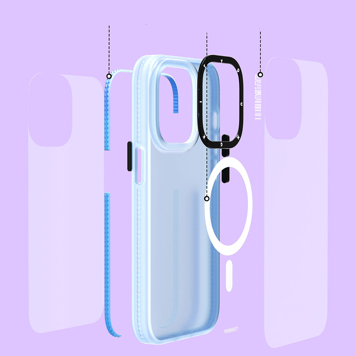 Apple iPhone 13 Pro Max Kılıf M-safe Şarj Özellikli Youngkit Colored Sand Serisi Kapak