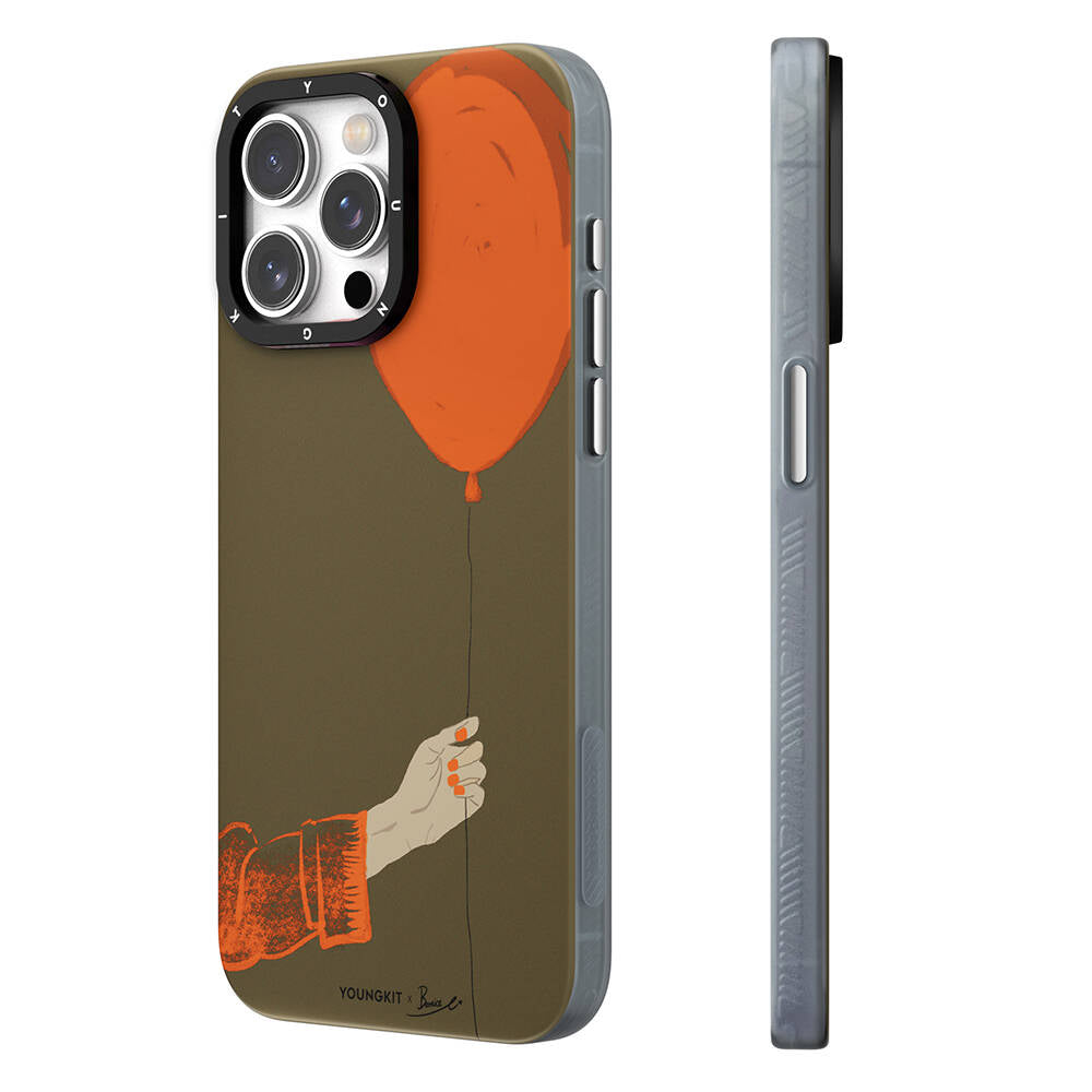 Apple iPhone 13 Pro Max Kılıf M-safe Şarj Özellikli Youngkit Orange Serisi Flying Balloon Kapak