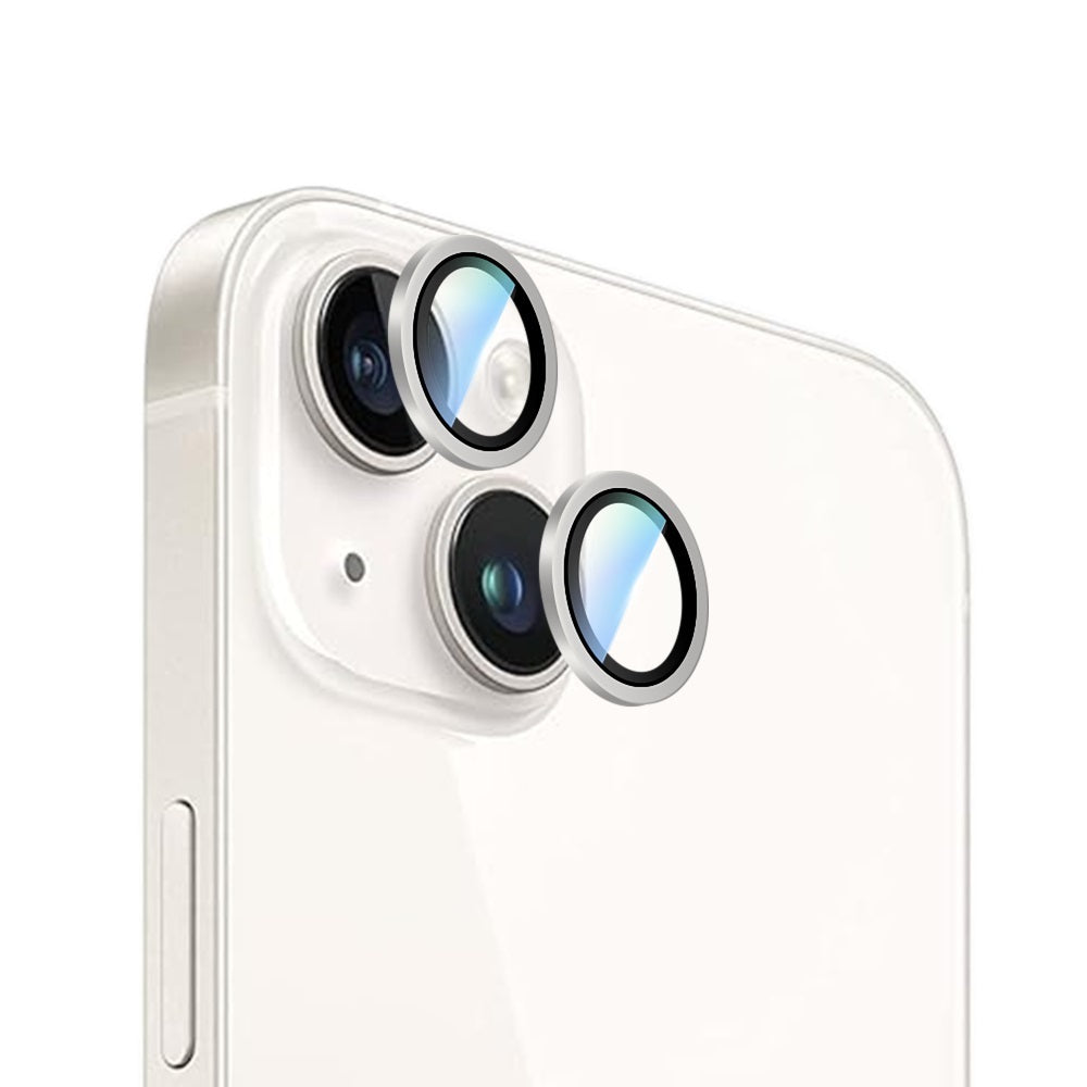 iPhone 14 Plus Uyumlu CaseWorld Alloy Serisi Oleofobik Anti Reflective Kamera Lens Koruyucu Gümüş