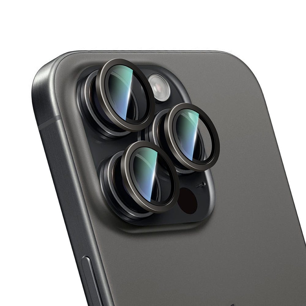 iPhone 14 Pro CaseWorld Alloy Serisi Oleofobik Anti Reflective Kamera Lens Koruyucu Siyah