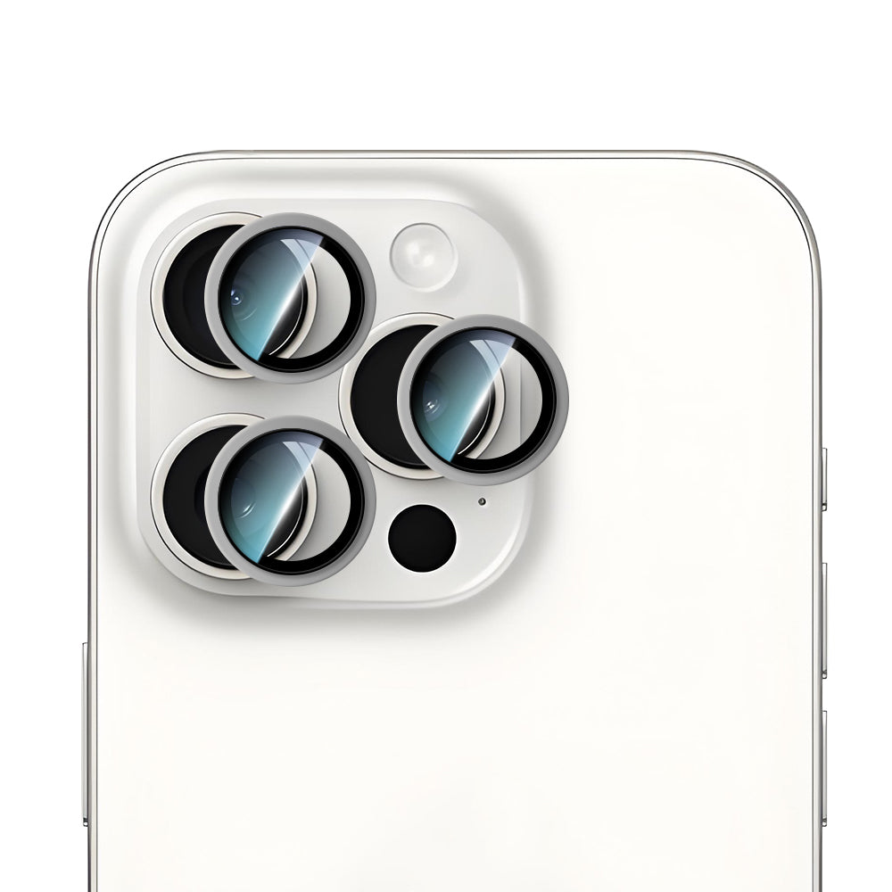 iPhone 14 Pro CaseWorld Alloy Serisi Oleofobik Anti Reflective Kamera Lens Koruyucu Gümüş