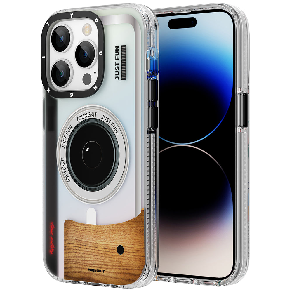Apple iPhone 14 Pro Kılıf M-safe Şarj Özellikli Lens Figürlü YoungKit Art Film Serisi Kapak