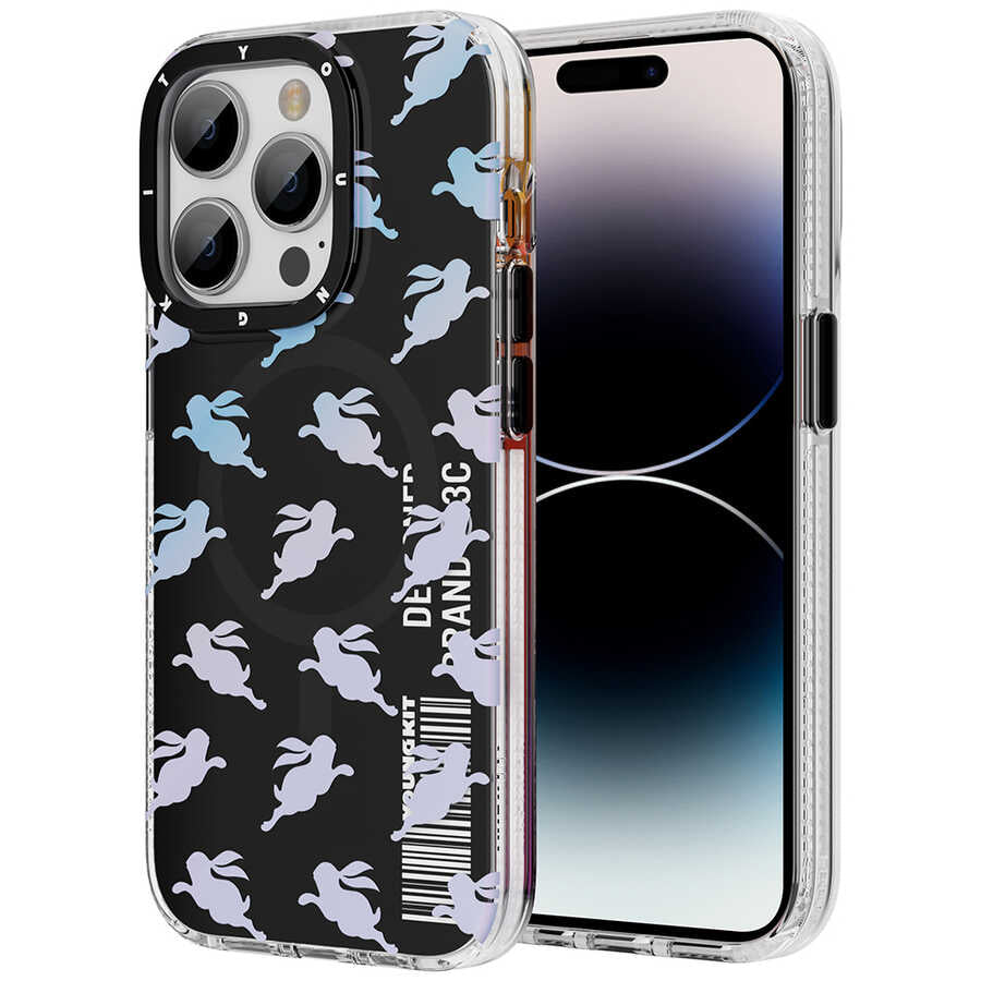 Apple iPhone 14 Pro Kılıf M-safe Şarj Özellikli Youngkit Play Rabbit Serisi Kapak