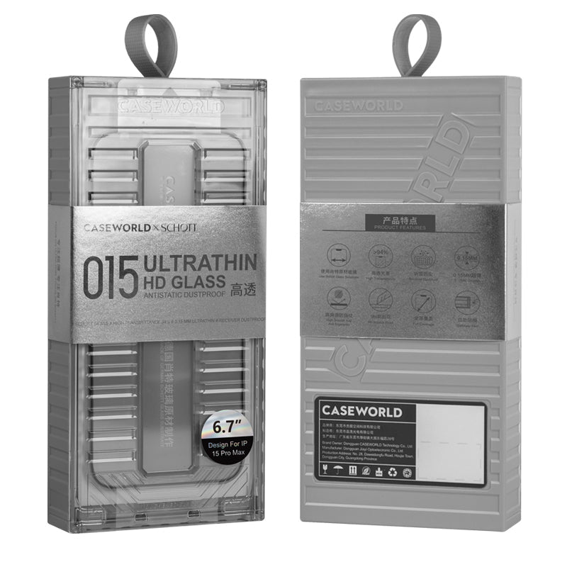 iPhone 14 Pro Max CaseWorld Ultra-Thin Serisi 0.15mm HD Cam Ekran Koruyucu Uygulama Aparatlı Şeffaf