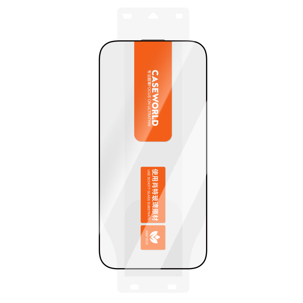 iPhone 14 Pro Max Uyumlu CaseWorld Ultra-Thin Serisi TMQ HD 0.15mm Schott Cam Ekran Koruyucu Şeffaf