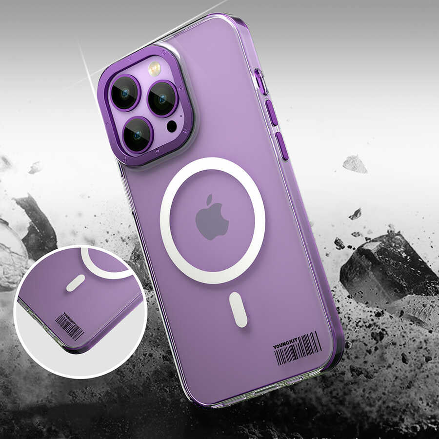 Apple iPhone 14 Pro Max Kılıf M-safe Şarj Özellikli Youngkit Coloured Glaze Serisi Kapak