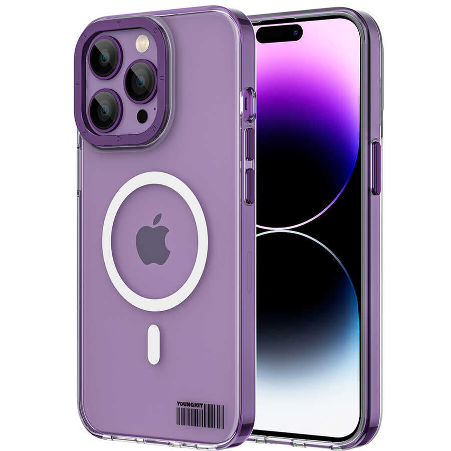 Apple iPhone 14 Pro Max Kılıf M-safe Şarj Özellikli Youngkit Coloured Glaze Serisi Kapak