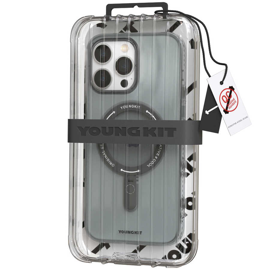 Apple iPhone 14 Pro Max Kılıf M-safe Şarj Özellikli Youngkit Rock Serisi Kapak
