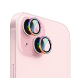 iPhone 15 Uyumlu CaseWorld Alloy Sparkling Diamond Serisi Taşlı Lens Koruyucu Colorful