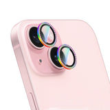 iPhone 15 Uyumlu CaseWorld Alloy Sparkling Diamond Serisi Taşlı Lens Koruyucu Colorful