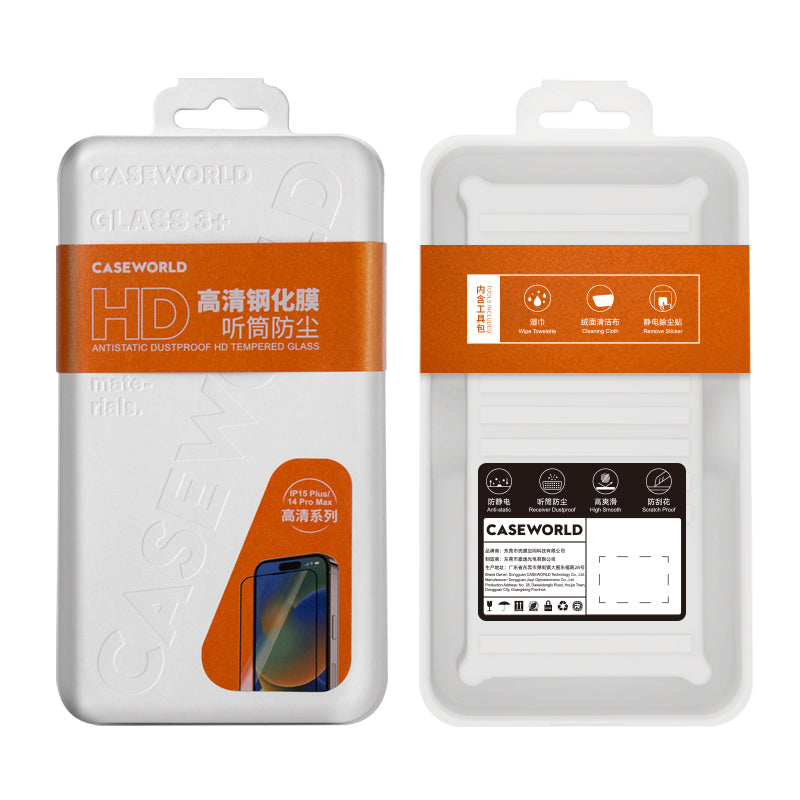 iPhone 15 CaseWorld HD Serisi 0.33mm Temperli Cam Ekran Koruyucu Şeffaf