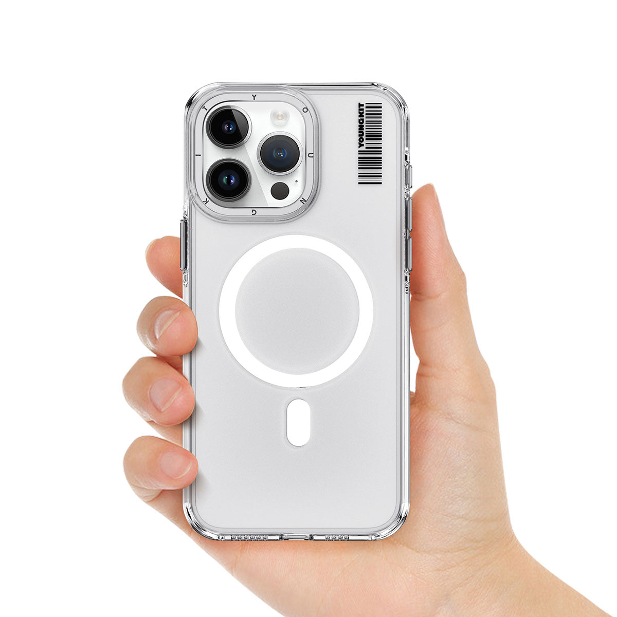 Apple iPhone 15 Kılıf M-safe Şarj Özellikli Şeffaf Youngkit Crystal Shield Serisi Kapak