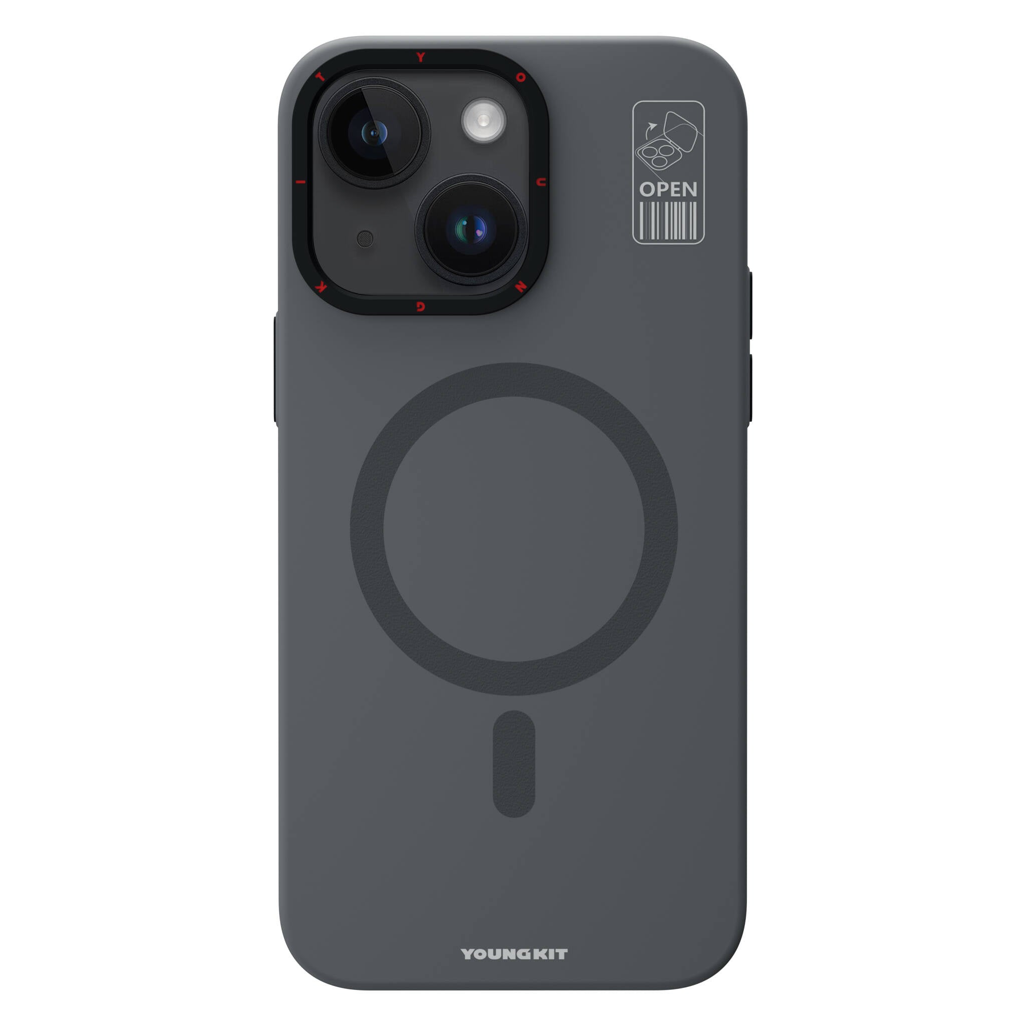 Apple iPhone 15 Kılıf M-safe Şarj Özellikli Standlı YoungKit Hermit Bracket Serisi Kapak