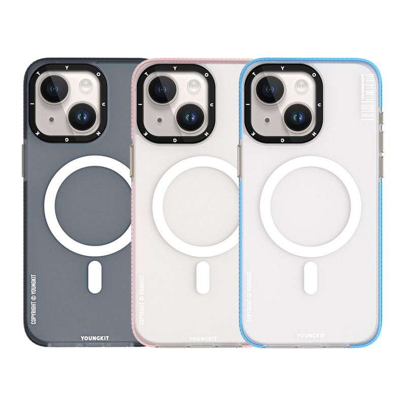 Apple iPhone 15 Kılıf M-safe Şarj Özellikli Youngkit Jiansha Serisi Kapak