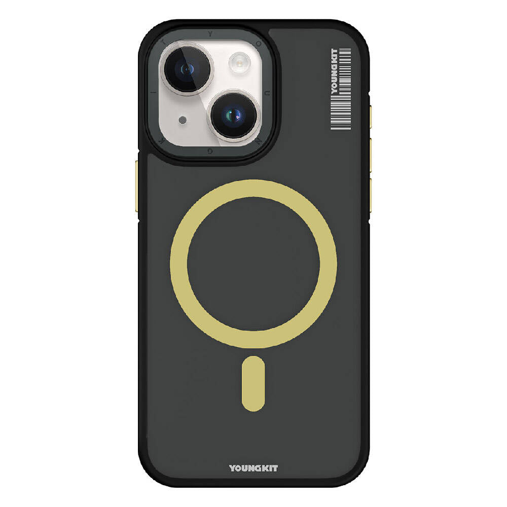Apple iPhone 15 Kılıf M-safe Şarj Özellikli Youngkit Rock Sand Serisi Kapak