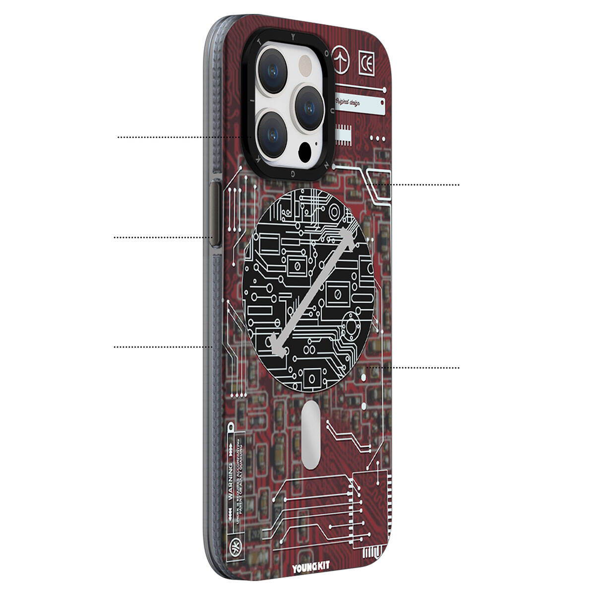 Apple iPhone 15 Kılıf M-safe Şarj Özellikli YoungKit Technology Serisi Kapak