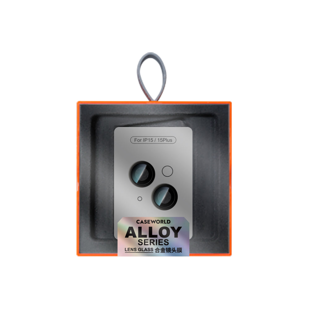 iPhone 15 Plus CaseWorld Alloy Serisi Oleofobik Anti Reflective Kamera Lens Koruyucu Siyah