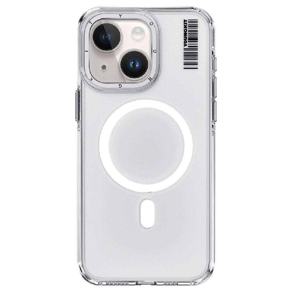 Apple iPhone 15 Plus Kılıf M-safe Şarj Özellikli Şeffaf Youngkit Crystal Shield Serisi Kapak