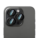 iPhone 15 Pro CaseWorld Alloy Serisi Oleofobik Anti Reflective Kamera Lens Koruyucu Siyah