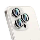 iPhone 15 Pro Uyumlu CaseWorld Alloy Sparkling Diamond Serisi Taşlı Lens Koruyucu Gümüş