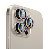 iPhone 15 Pro Uyumlu CaseWorld Alloy Sparkling Diamond Serisi Taşlı Lens Koruyucu Colorful