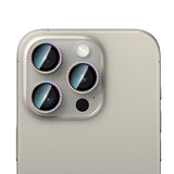 iPhone 15 Pro Uyumlu CaseWorld Alloy Sparkling Diamond Serisi Taşlı Lens Koruyucu Colorful