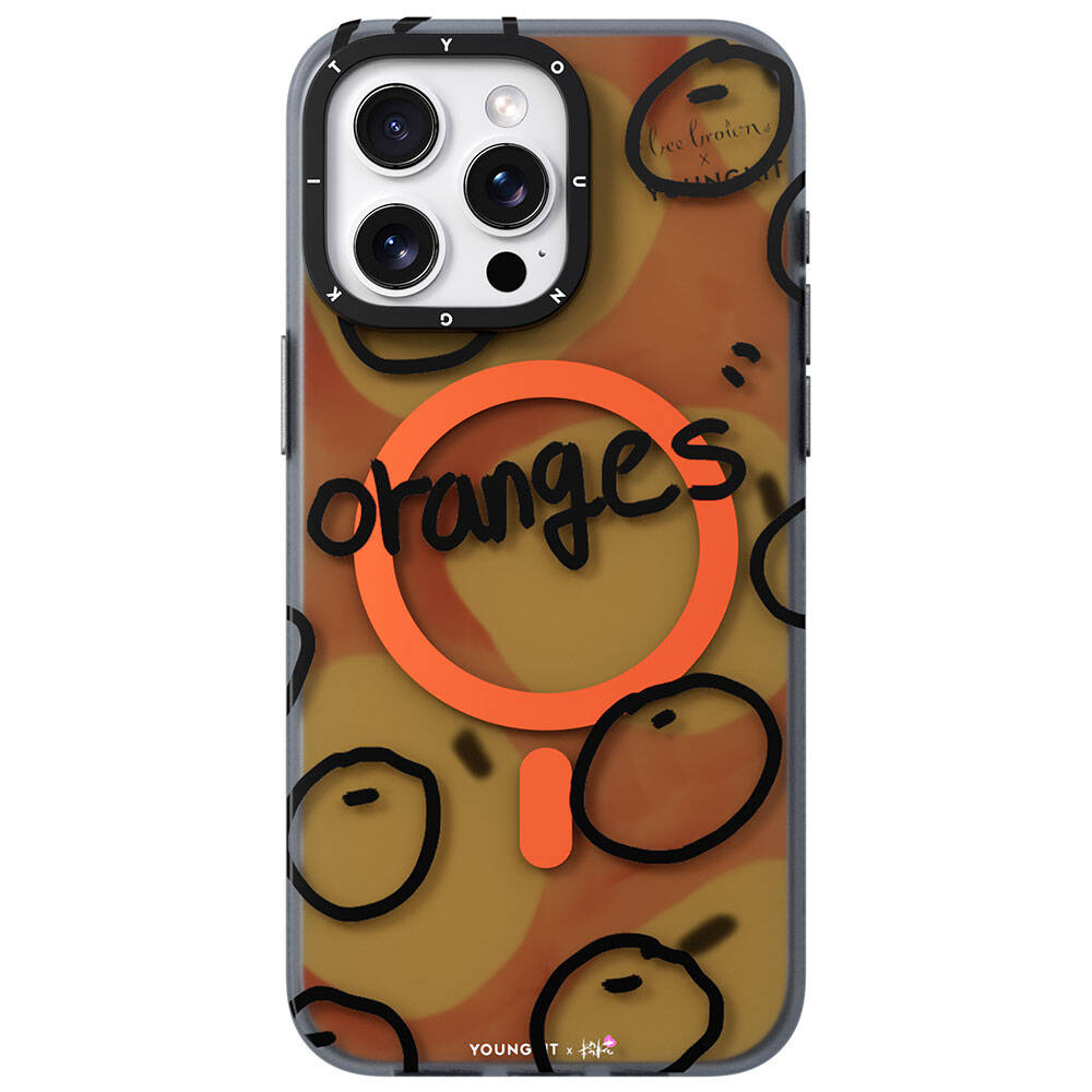 Apple iPhone 15 Pro Kılıf M-safe Şarj Özellikli Bee Brown Tasarımlı Youngkit Funny Serisi Kapak