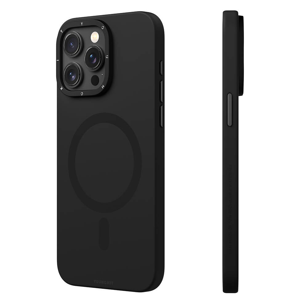 Apple iPhone 15 Pro Kılıf M-safe Şarj Özellikli Çizilmeye ve Aşınmaya Dayanıklı Youngkit Velvet Serisi Kapak