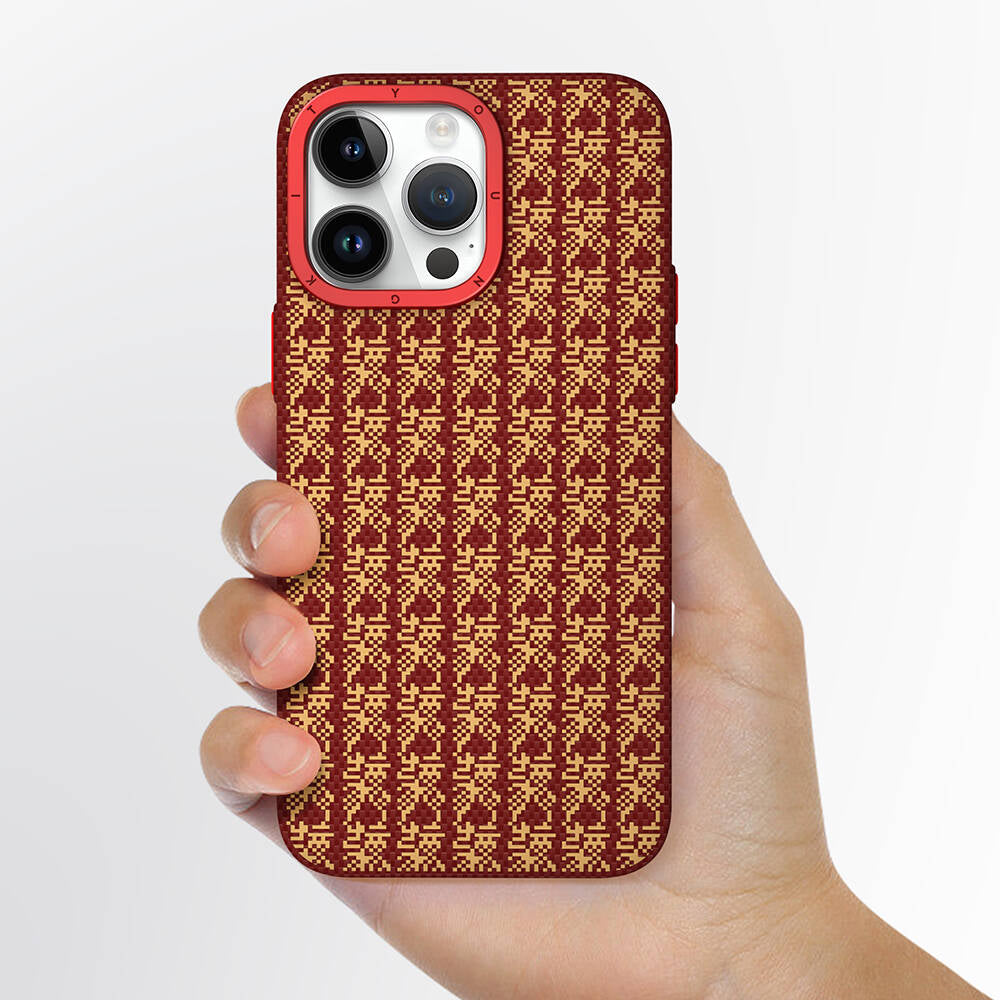 Apple iPhone 15 Pro Kılıf M-safe Şarj Özellikli Kevlar 1500D Youngkit Auspicious Loong Serisi Kapak