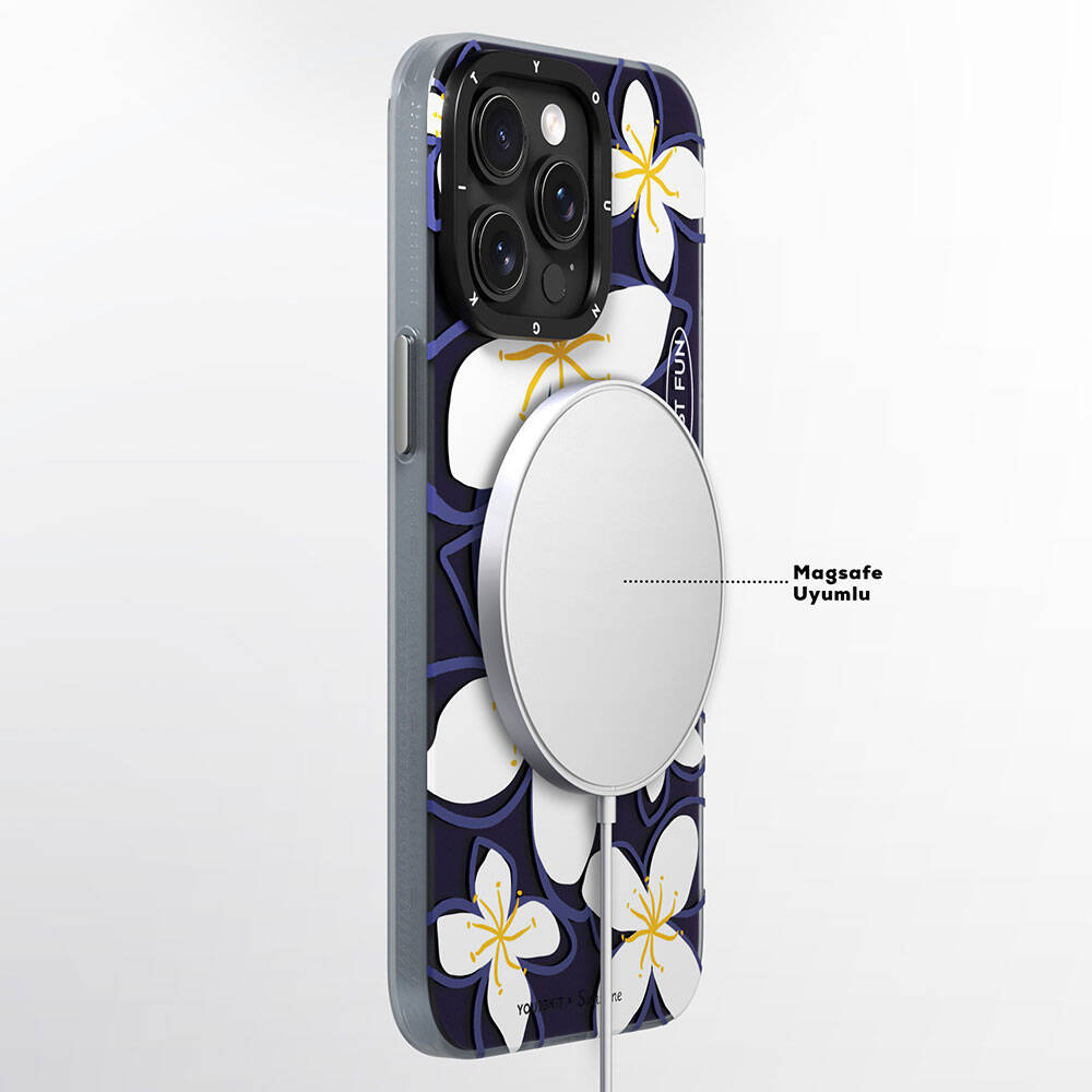 Apple iPhone 15 Pro Kılıf M-safe Şarj Özellikli Sunshine Tasarımlı Youngkit Smile Serisi Kapak