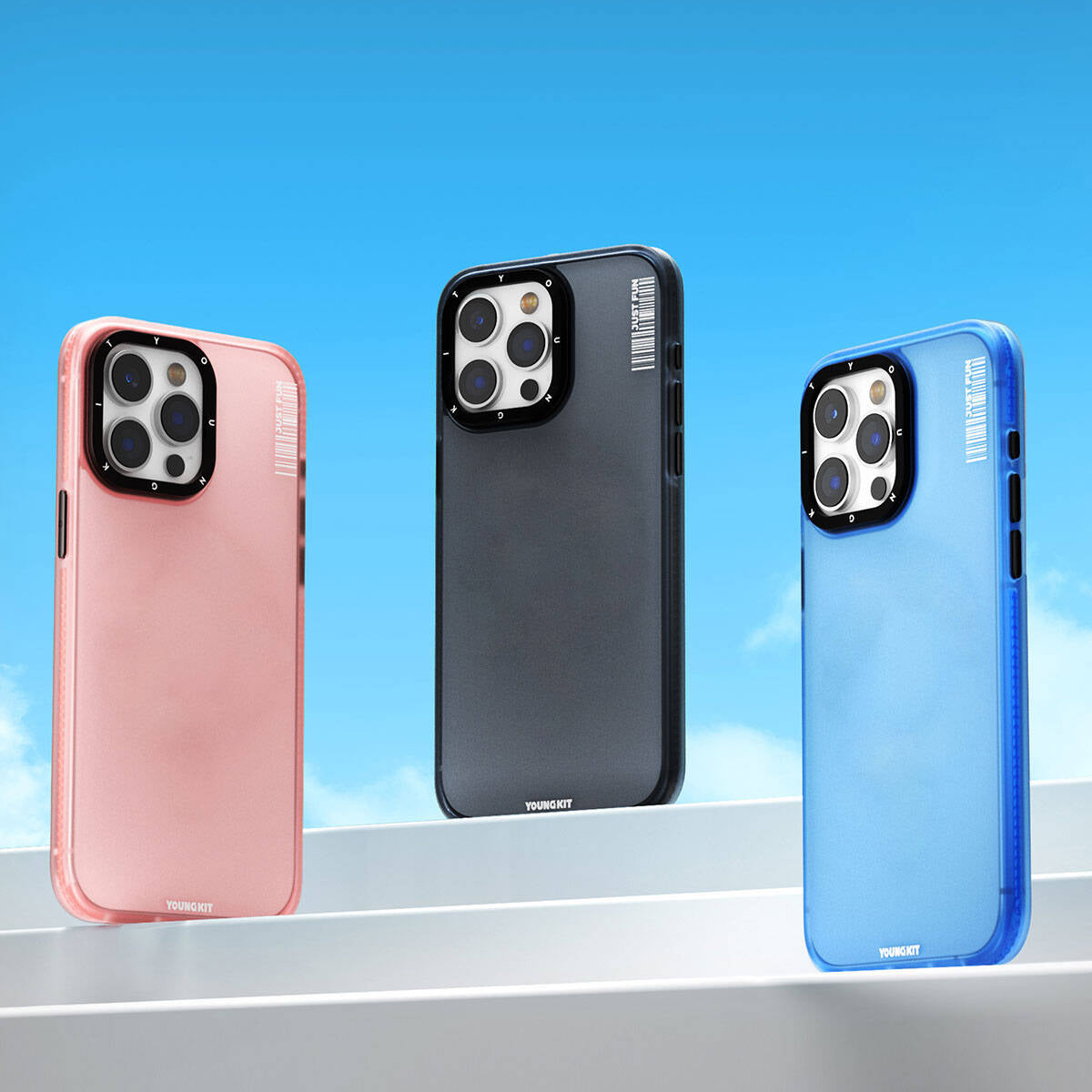 Apple iPhone 15 Pro Max Kılıf Buzlu Mat Tasarım Youngkit Colored Sand Serisi Kapak