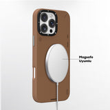 Apple iPhone 15 Pro Max Kılıf M-safe Şarj Özellikli Basit Mat Deri Desenli Youngkit Tech Fashion Serisi Kapak