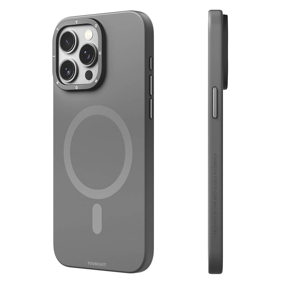 Apple iPhone 15 Pro Max Kılıf M-safe Şarj Özellikli Çizilmeye ve Aşınmaya Dayanıklı Youngkit Velvet Serisi Kapak