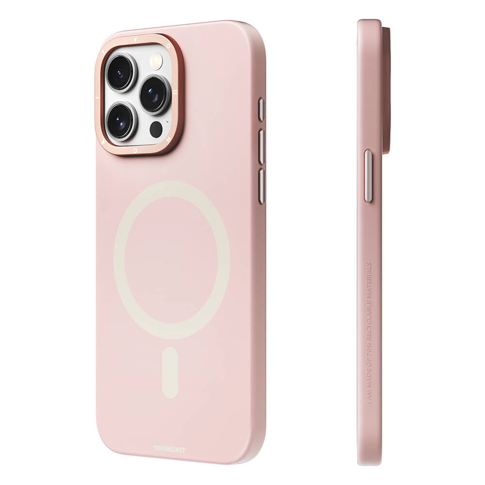 Apple iPhone 15 Pro Max Kılıf M-safe Şarj Özellikli Çizilmeye ve Aşınmaya Dayanıklı Youngkit Velvet Serisi Kapak
