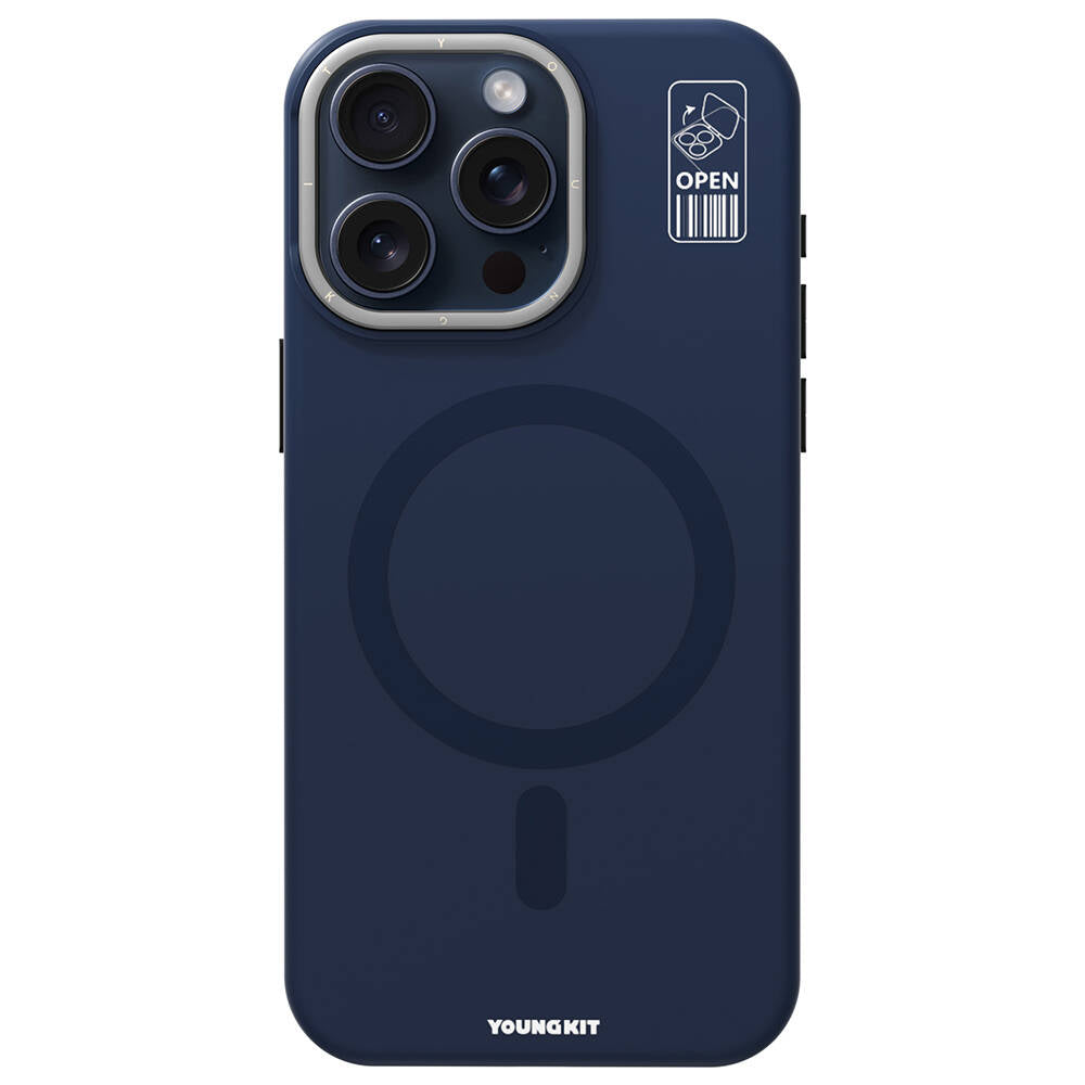 Apple iPhone 15 Pro Max Kılıf M-safe Şarj Özellikli Kamera Standlı Youngkit Bitty Cream Kapak