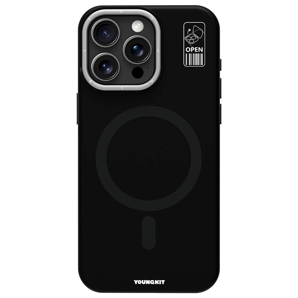 Apple iPhone 15 Pro Max Kılıf M-safe Şarj Özellikli Kamera Standlı Youngkit Bitty Cream Kapak