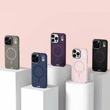 Apple iPhone 15 Pro Max Kılıf M-safe Şarj Özellikli Kamera Standlı Youngkit Bitty Cream Kapak