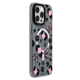 Apple iPhone 15 Pro Max Kılıf M-safe Şarj Özellikli Kelebek Desenli Youngkit Shadow Dance Serisi Kapak