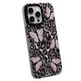 Apple iPhone 15 Pro Max Kılıf M-safe Şarj Özellikli Kelebek Desenli Youngkit Shadow Dance Serisi Kapak